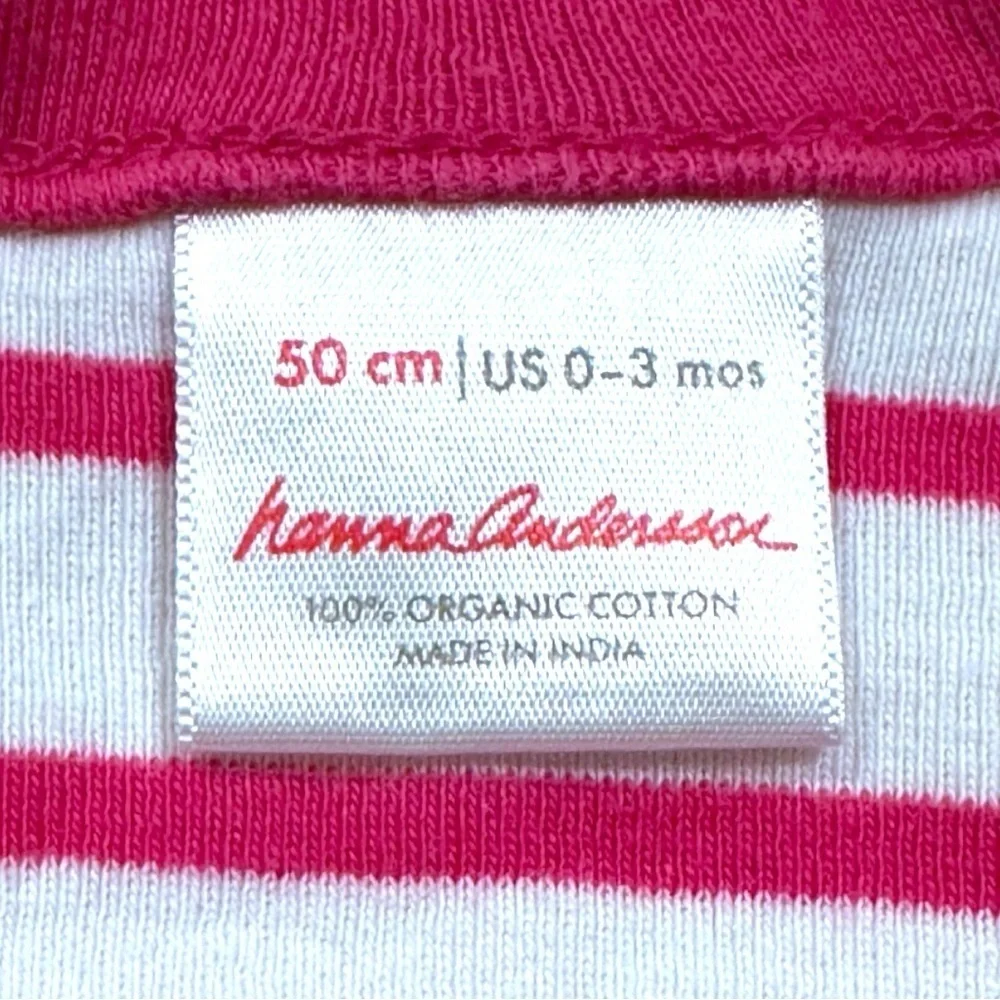 Hanna Andersson Pink & White Striped Organic Cotton Bodysuit 0–3 Months